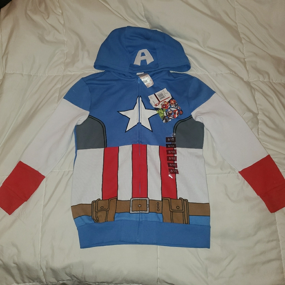 Marvel Captian America 8-10 boys hoodie